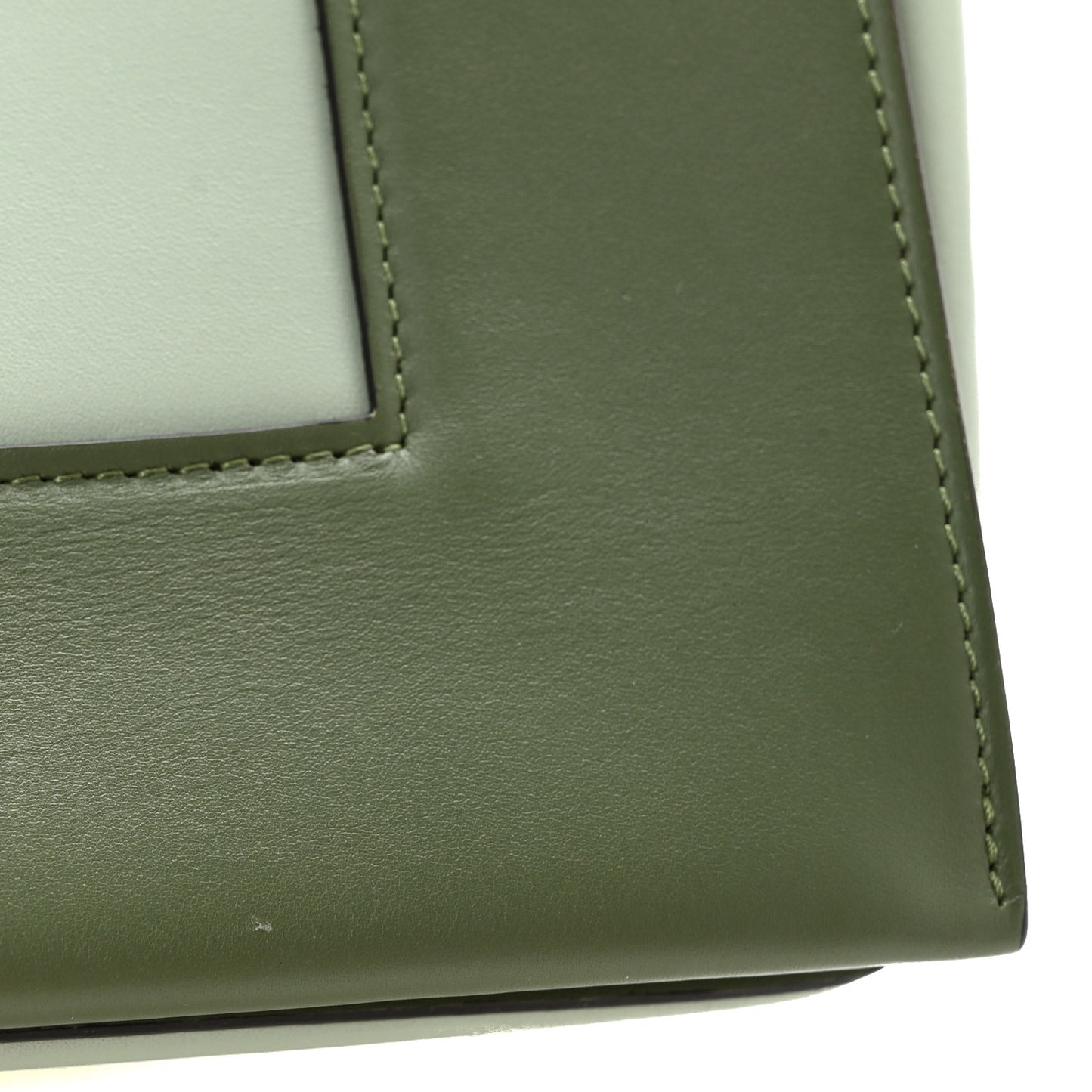 Shiny Smooth Calfskin Medium Frame Shoulder Bag Olive Pastel Green