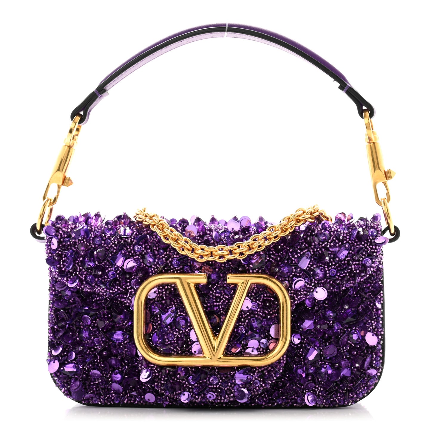 Sequin Vlogo Small Loco Shoulder Bag Purple