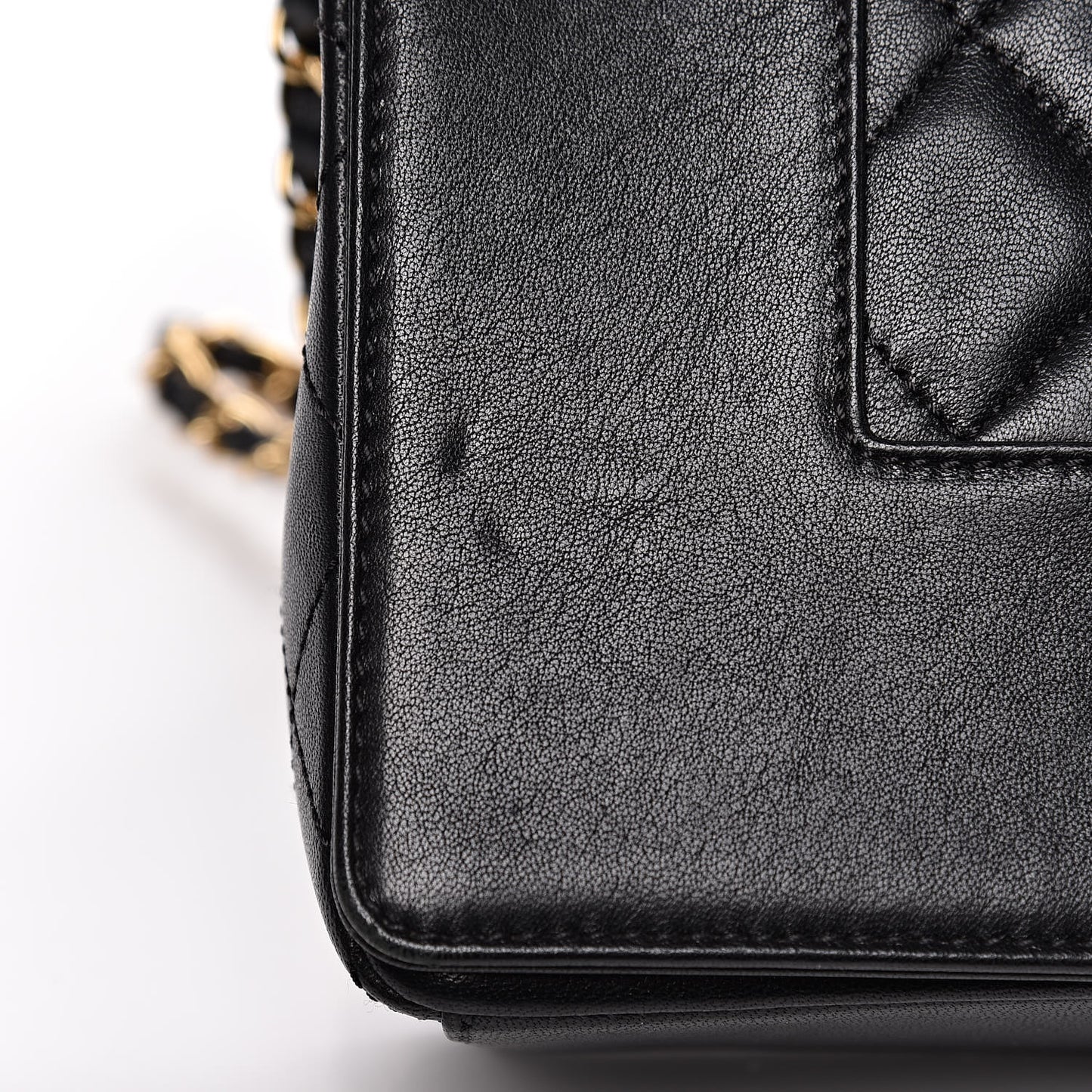 Sheepskin Quilted Vintage Mademoiselle Flap Black