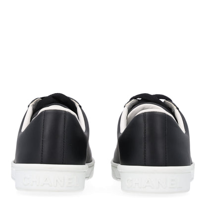 Chanel Calfskin CC Uniform Womens Sneakers 37 Black 6 of 10