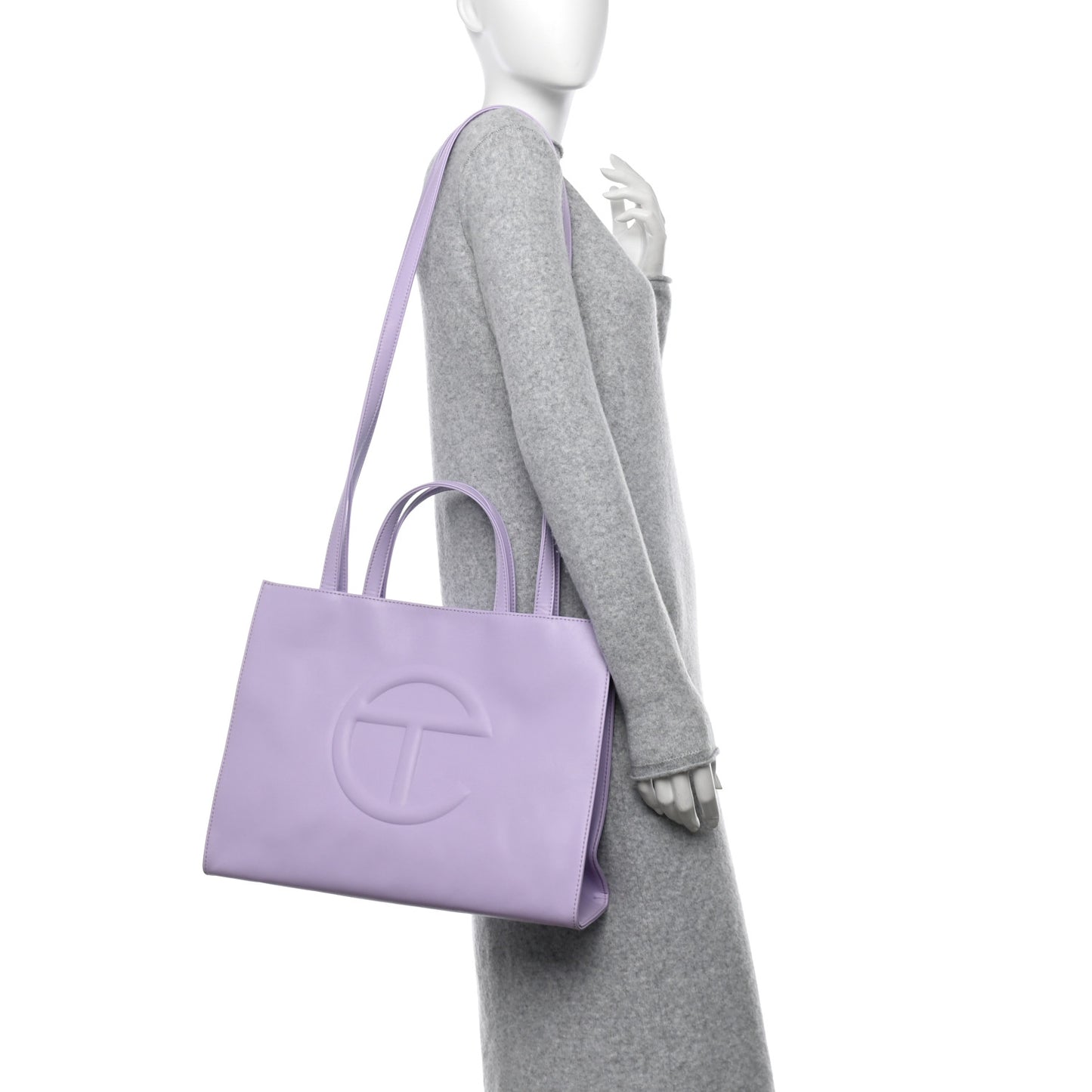 Vegan Leather Medium Shopping Bag Lavender