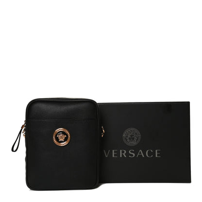 Versace Grained Calfskin Small Medusa Messenger Bag Black 13 of 13