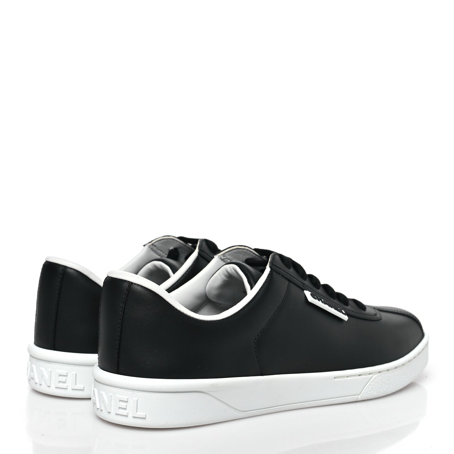Chanel Calfskin CC Womens Sneakers 36.5 Black 5 of 10
