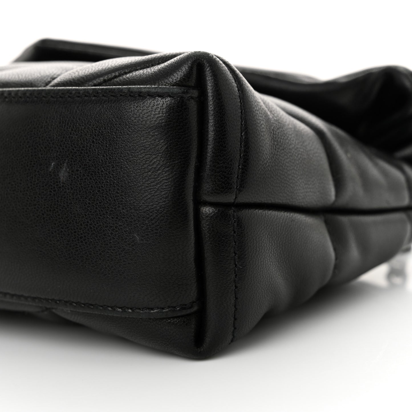 Lambskin Quilted Toy Loulou Puffer Monogram Monochrome Chain Satchel Black