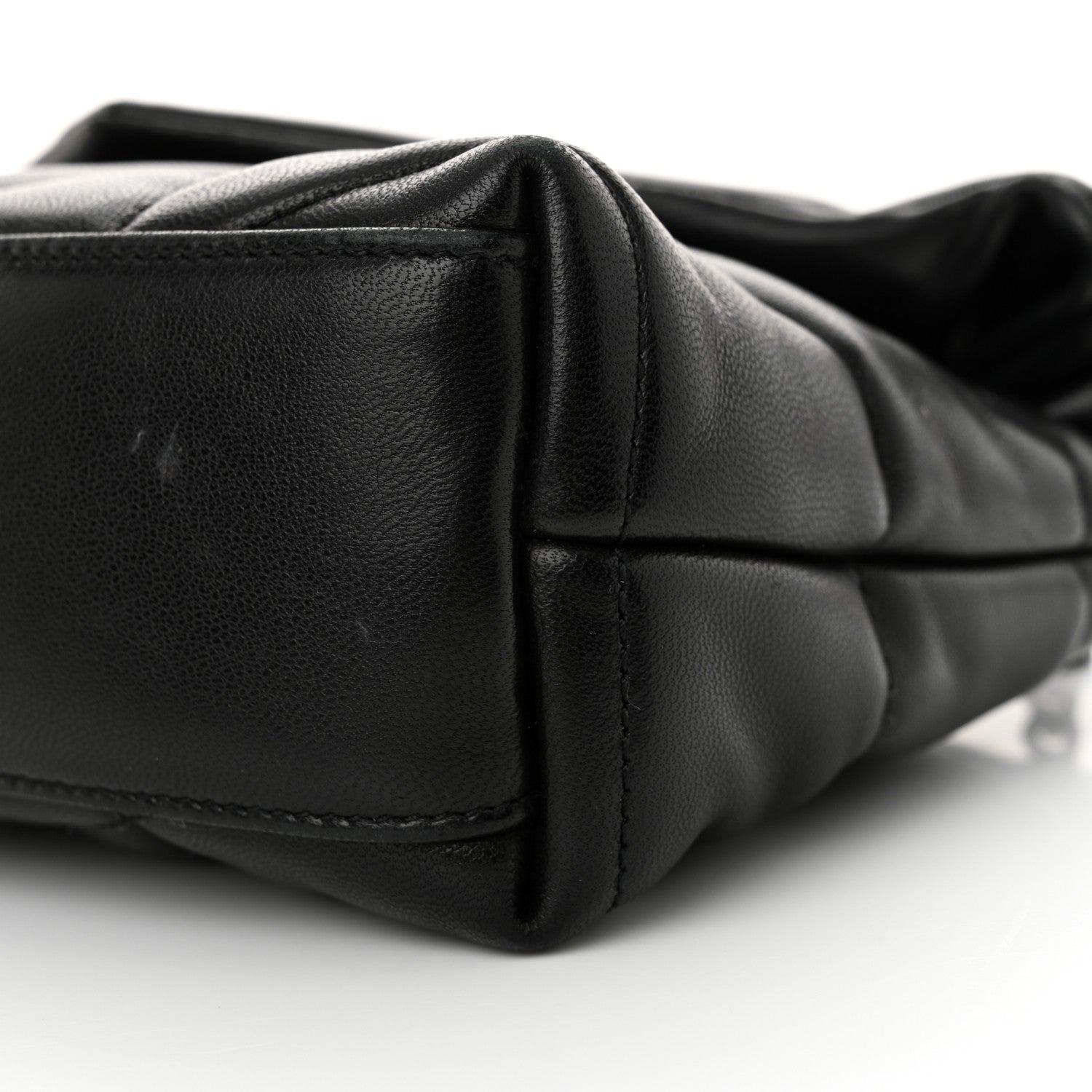 Saint Laurent Lambskin Quilted Toy Loulou Puffer Monogram Monochrome Chain Satchel Black 10 of 13