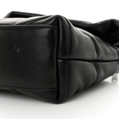 Saint Laurent Lambskin Quilted Toy Loulou Puffer Monogram Monochrome Chain Satchel Black 10 of 13