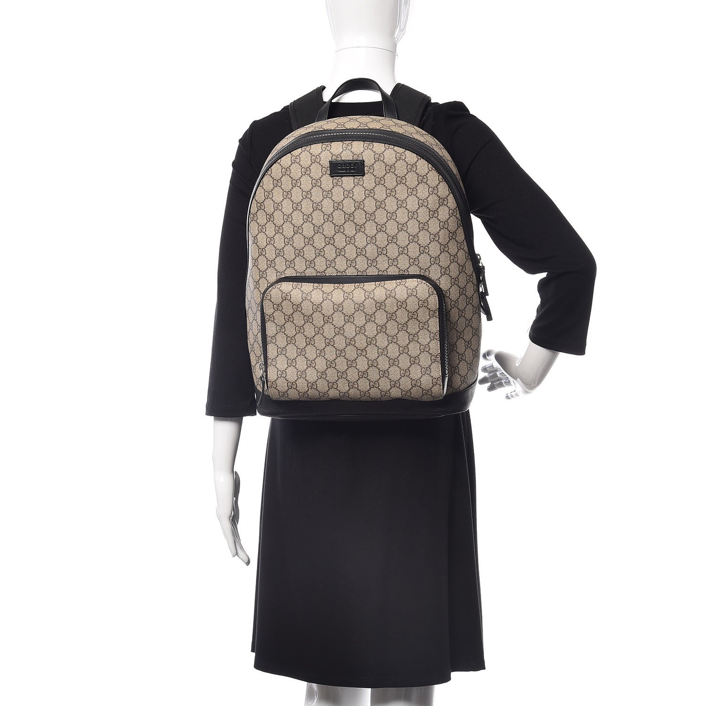 GG Supreme Monogram Medium Backpack Black