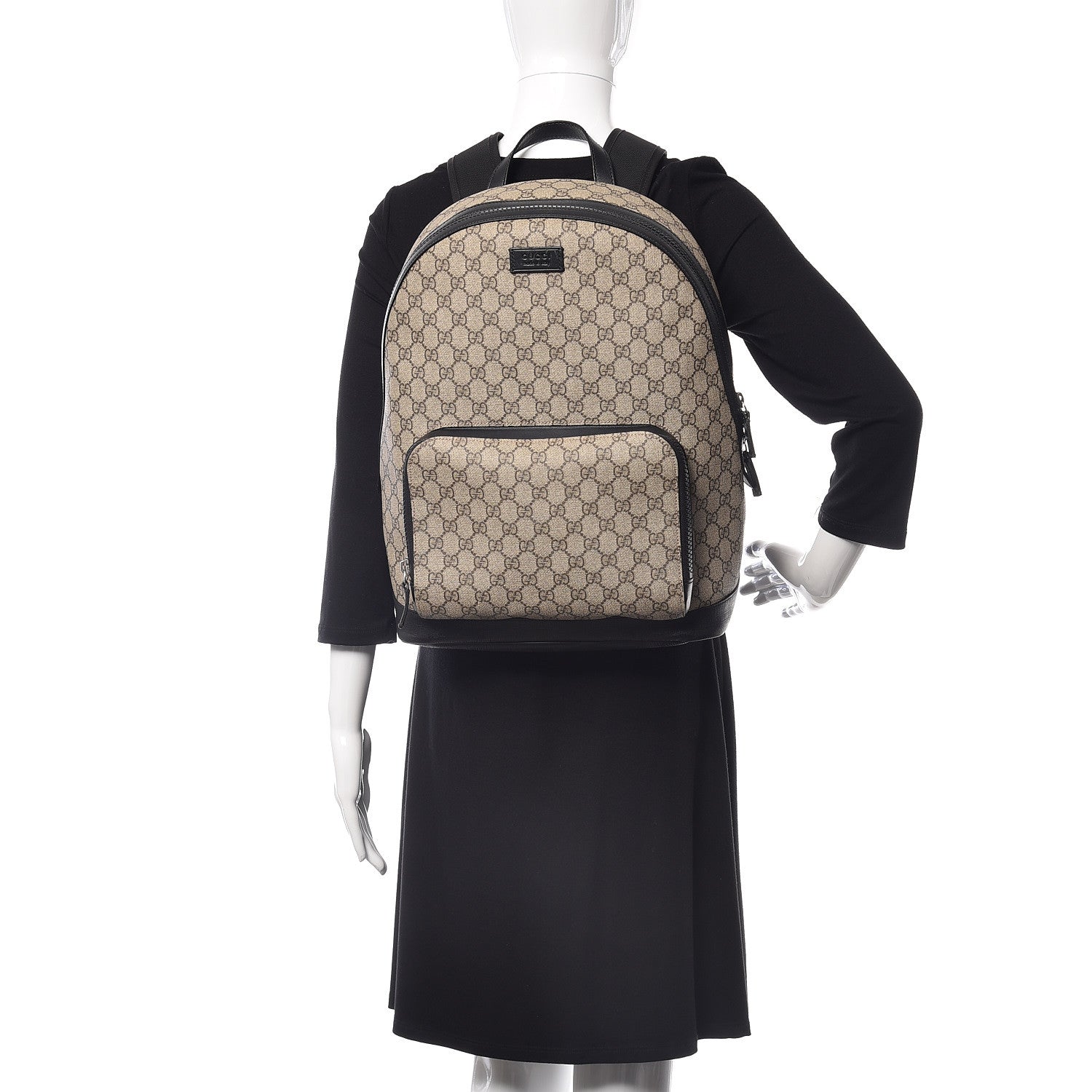 Gucci GG Supreme Monogram Medium Backpack Black 2 of 13