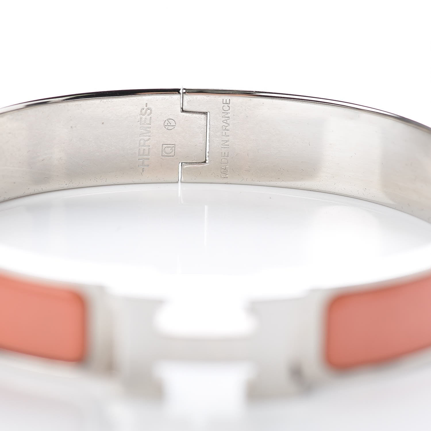 Hermes Enamel Narrow Clic Clac H Bracelet GM Mango 4 of 4