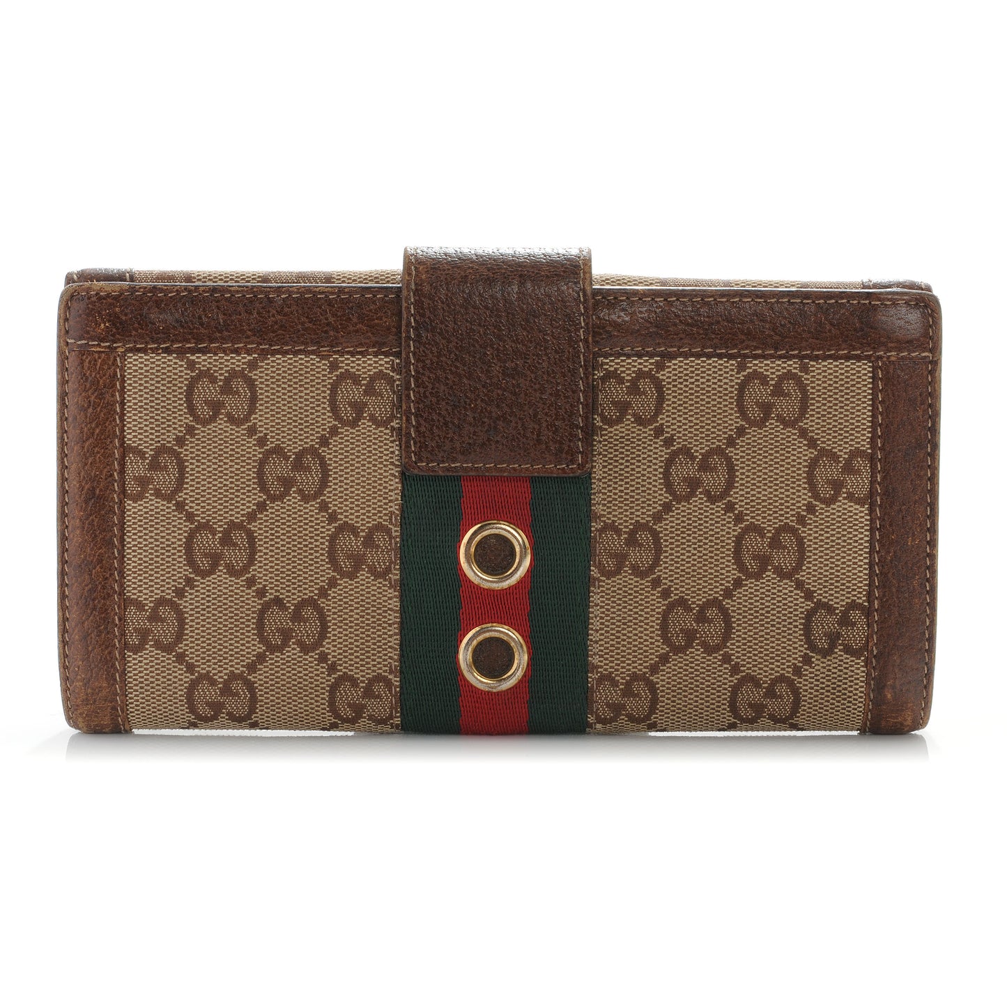 Monogram Web Grommet Continental Wallet Ebony