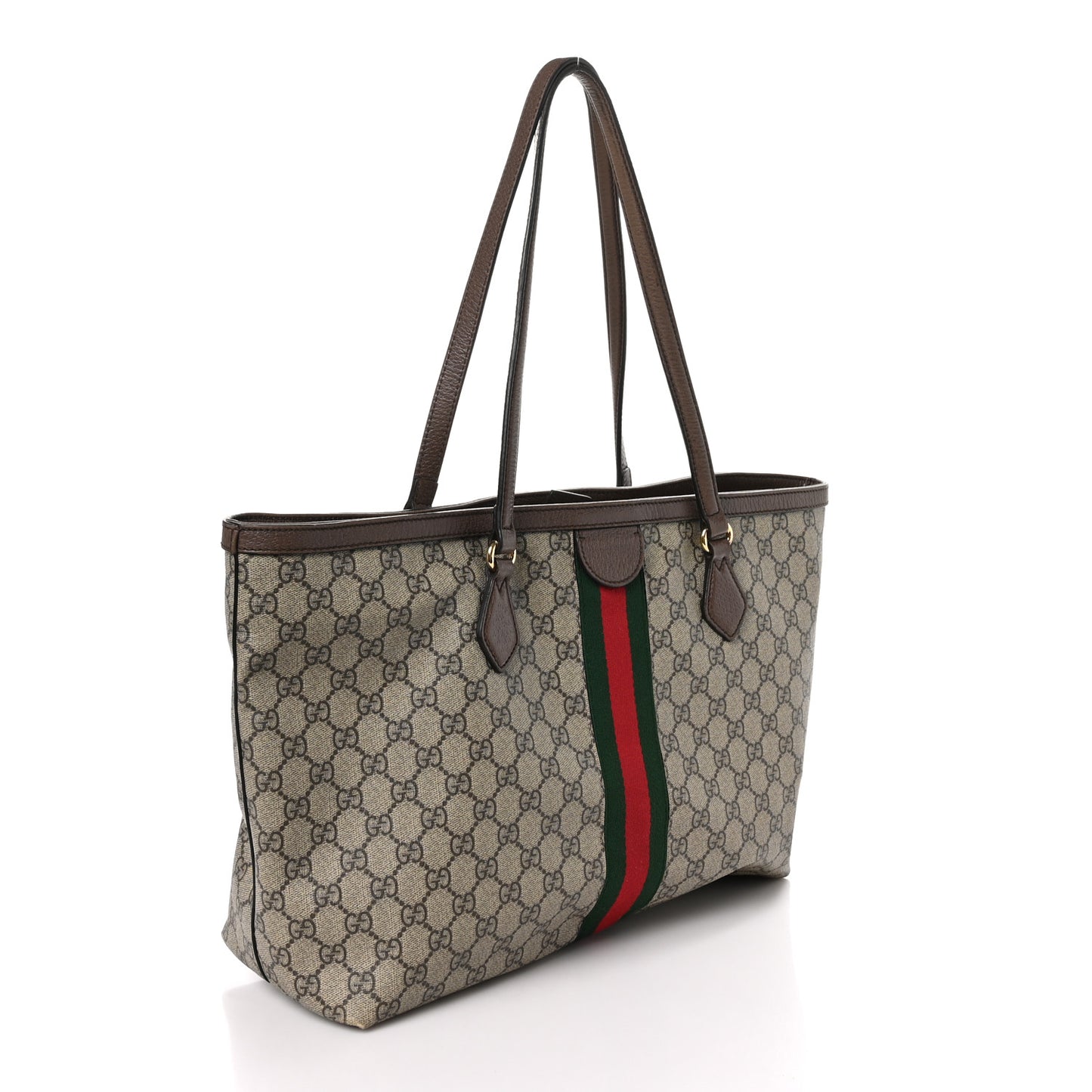 GG Supreme Monogram Medium Ophidia Shopping Tote Brown