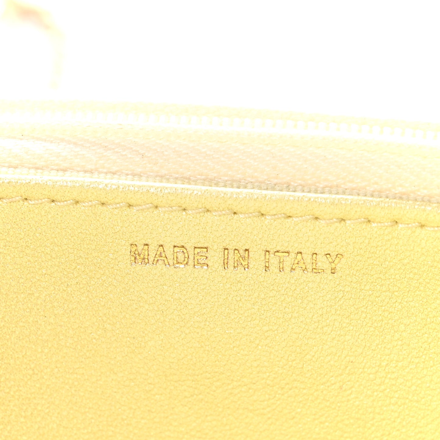 Cloudy Pearly Goatskin Quilted Wallet on Chain WOC Light Yellow