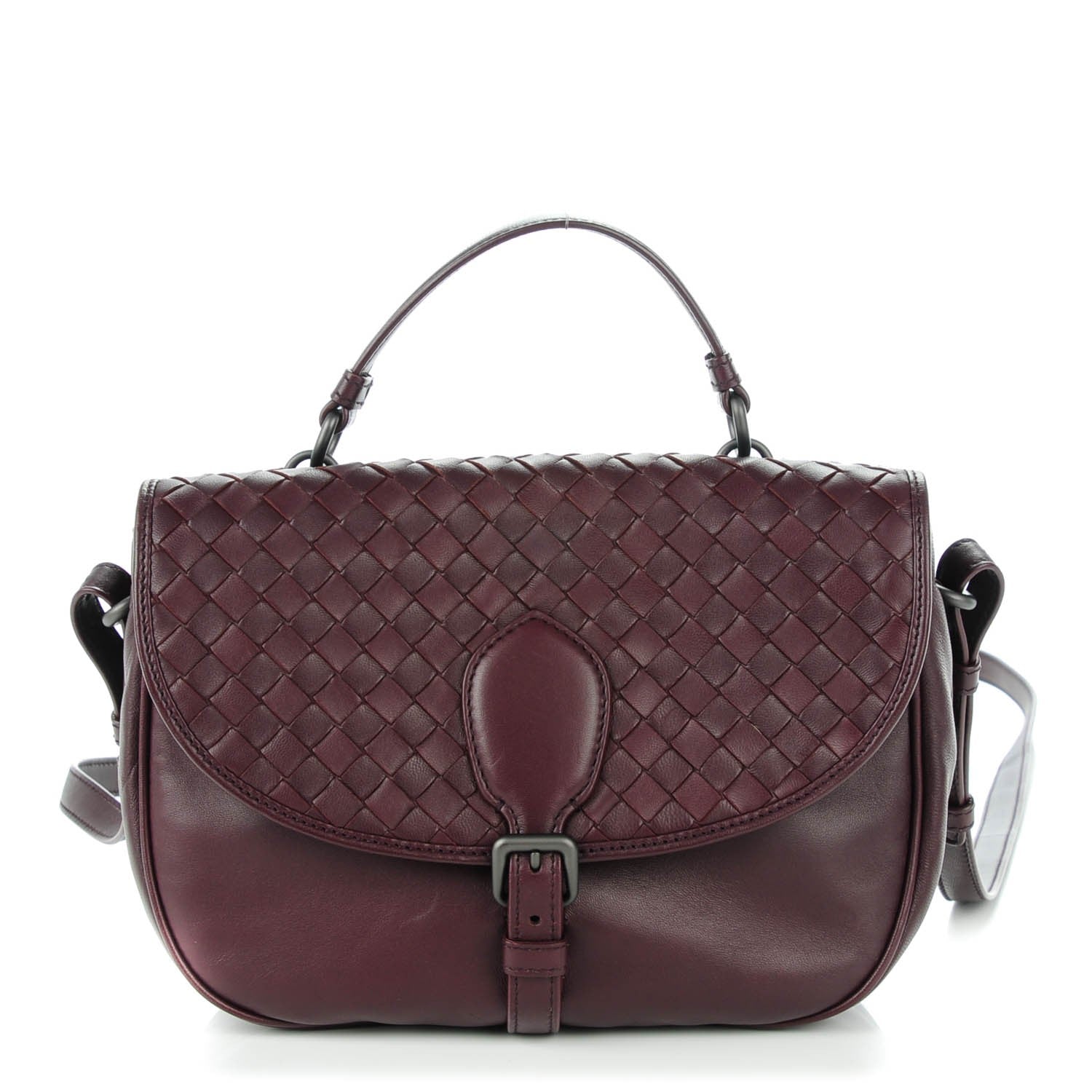 Bottega Veneta Nappa Intrecciato Double Sided Crossbody Bag Aubergine 1 of 8