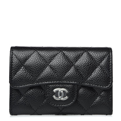 Chanel Caviar Quilted Flap Card Holder Wallet Black 1 of 9