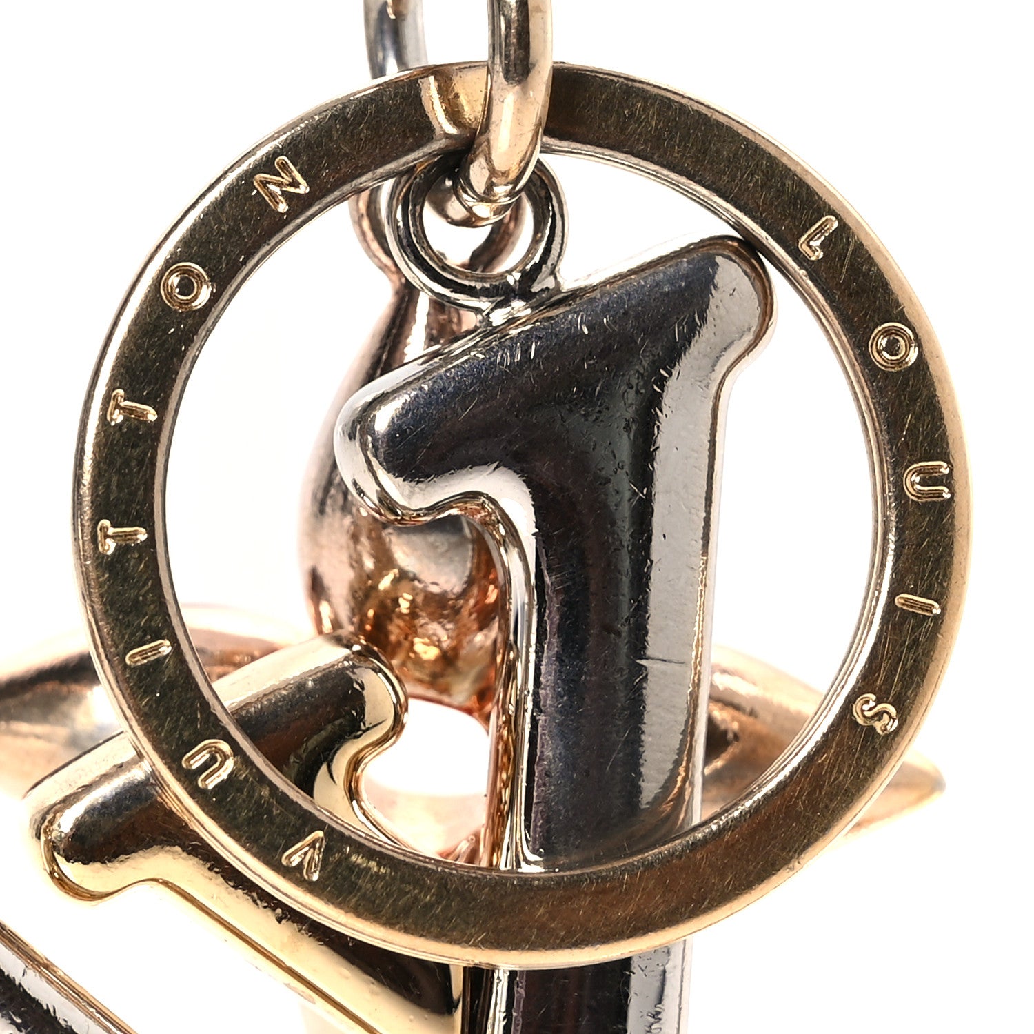 Louis Vuitton New Wave Bag Charm Key Holder Yellow Pink White Gold 3 of 4