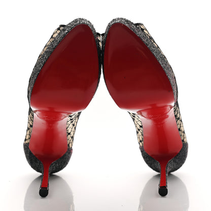 Christian Louboutin Rete Resille Fetish Lace Spider 130 Peep Toe Pumps 37 Black 5 of 10