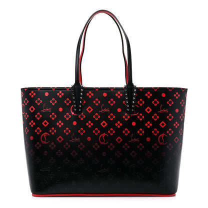 Christian Louboutin Perforated Calfskin Degrade Loubinthesky East West Cabata Tote Black Red 1 of 10