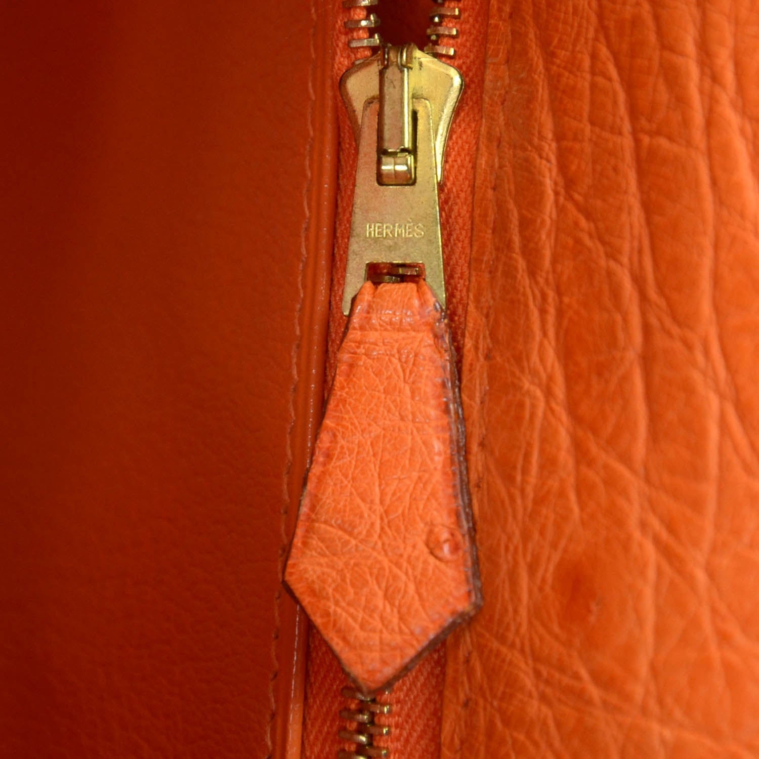 Hermes Ostrich Kelly 32 Orange 9 of 10