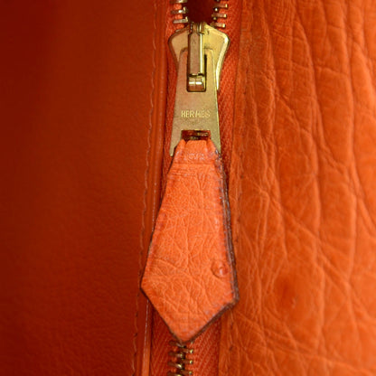 Hermes Ostrich Kelly 32 Orange 9 of 10