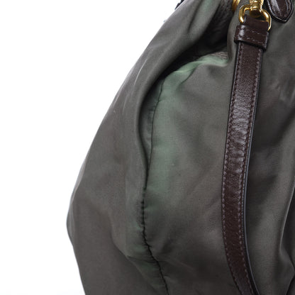 Prada Tessuto Nylon Logo Tote Green 16 of 19