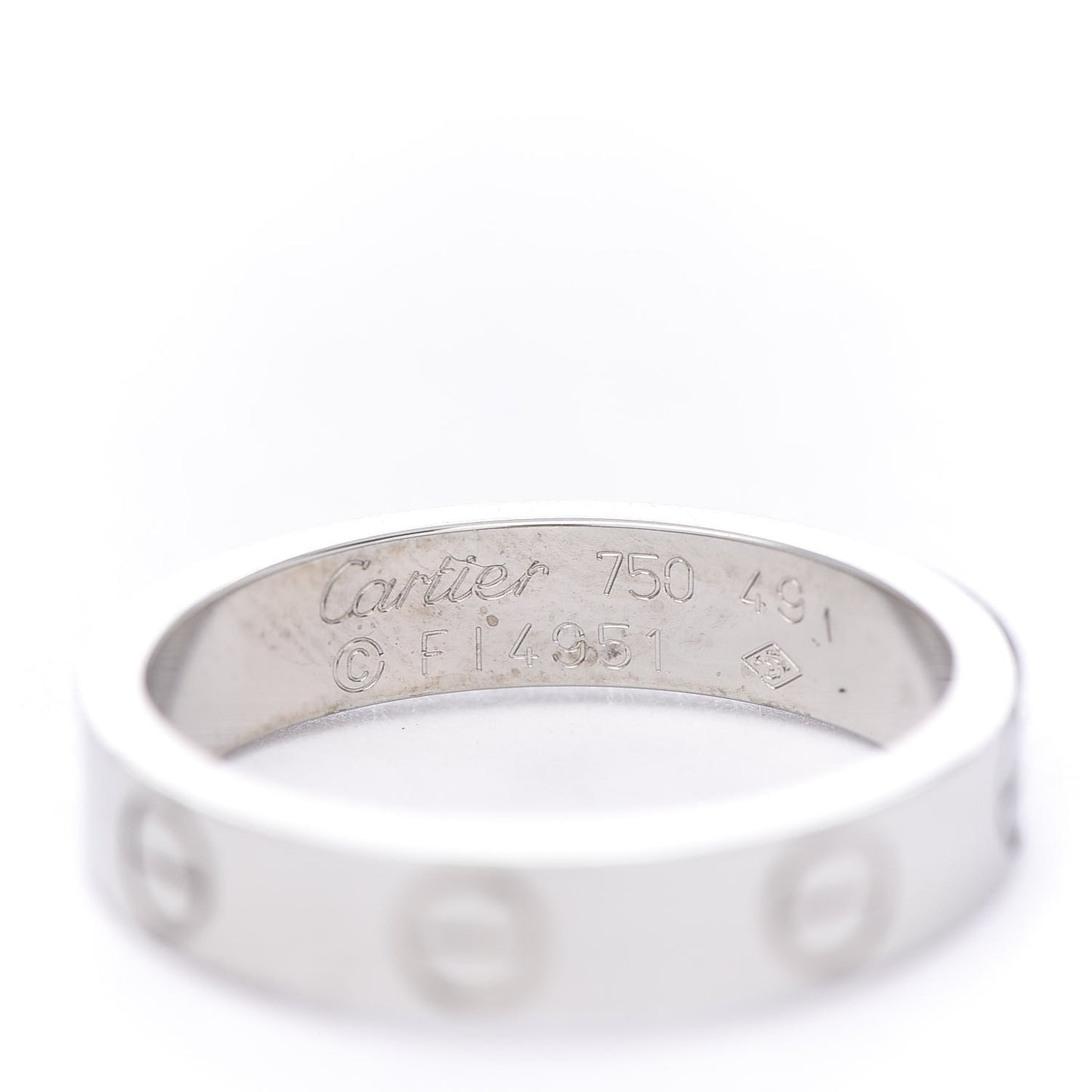 18K White Gold 3.5mm LOVE Wedding Band Ring 49 4.75