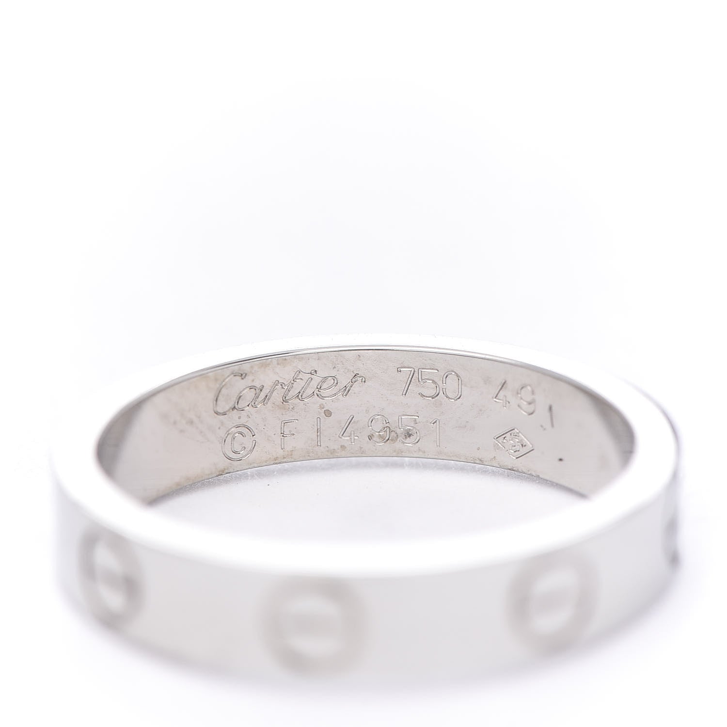 Cartier 18K White Gold 3.5mm LOVE Wedding Band Ring 49 4.75 4 of 4