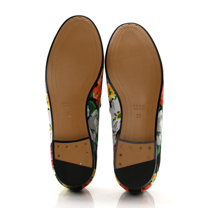 Gucci Floral Horsebit Womens Jordaan Loafers 35 Multicolor 5 of 8