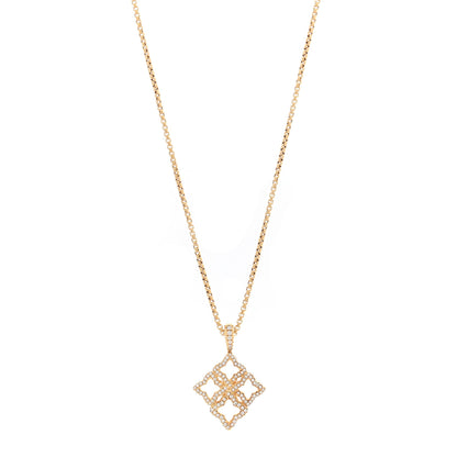 David Yurman 18K Yellow Gold Diamond Cable Collectibles Quatrefoil Pendant Necklace 1 of 6