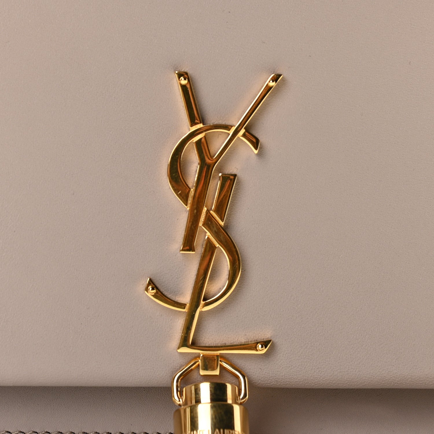 Saint Laurent Smooth Calfskin Classic Monogram Kate Tassel Chain Wallet Nude Powder 9 of 12