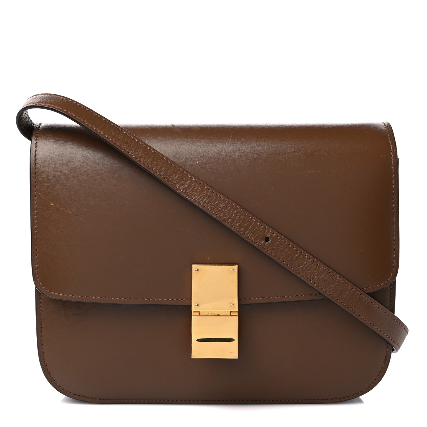 Box Calfskin Medium Classic Box Flap Bag Camel