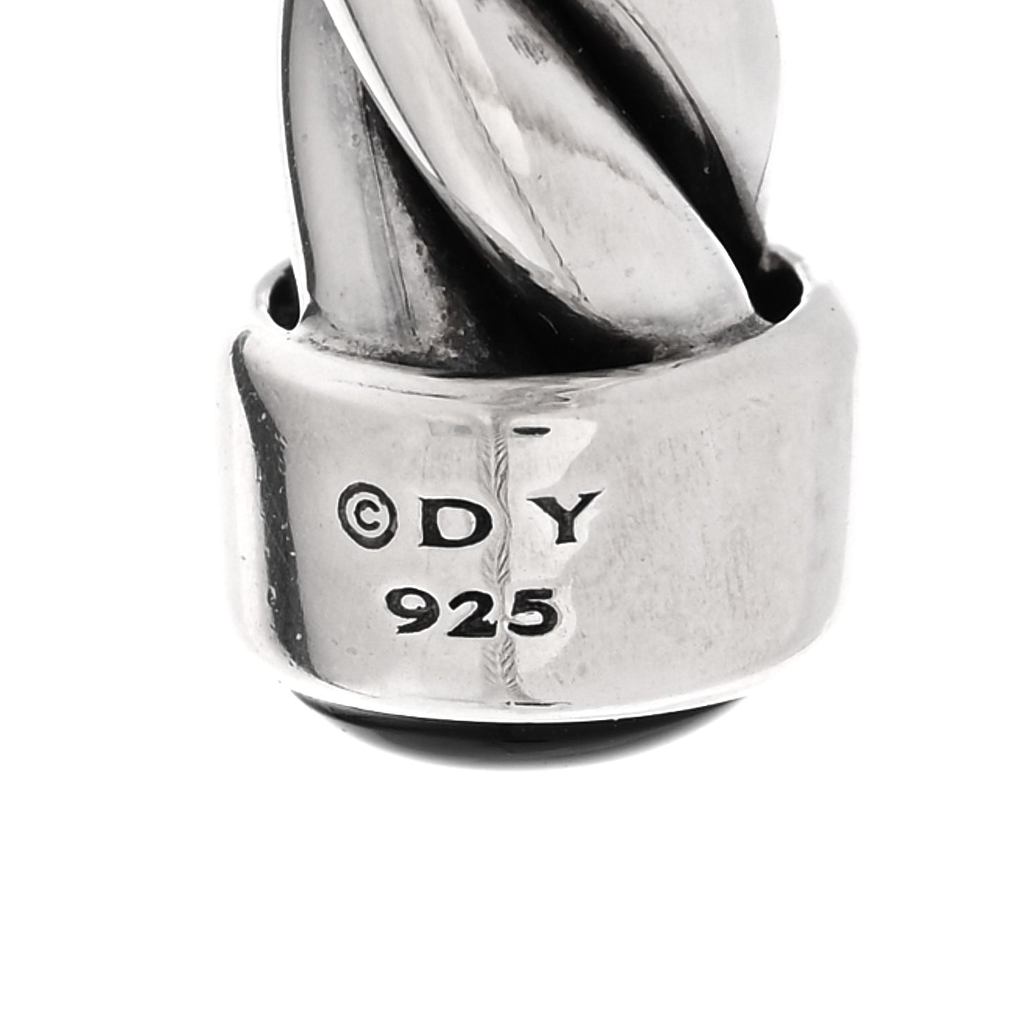 Sterling Silver Onyx 6mm Cable Classic Cuff Bracelet