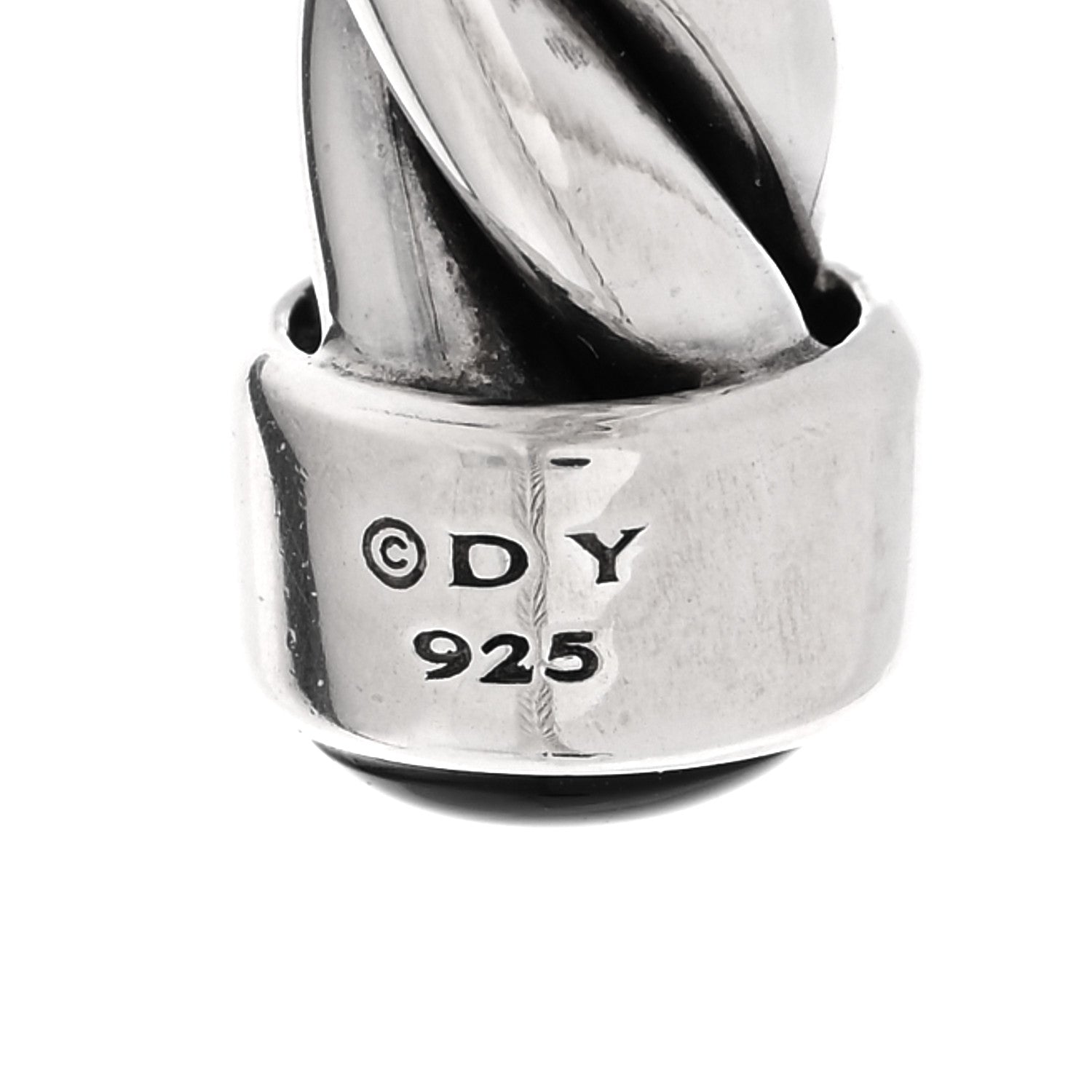 David Yurman Sterling Silver Onyx 6mm Cable Classic Cuff Bracelet 3 of 3
