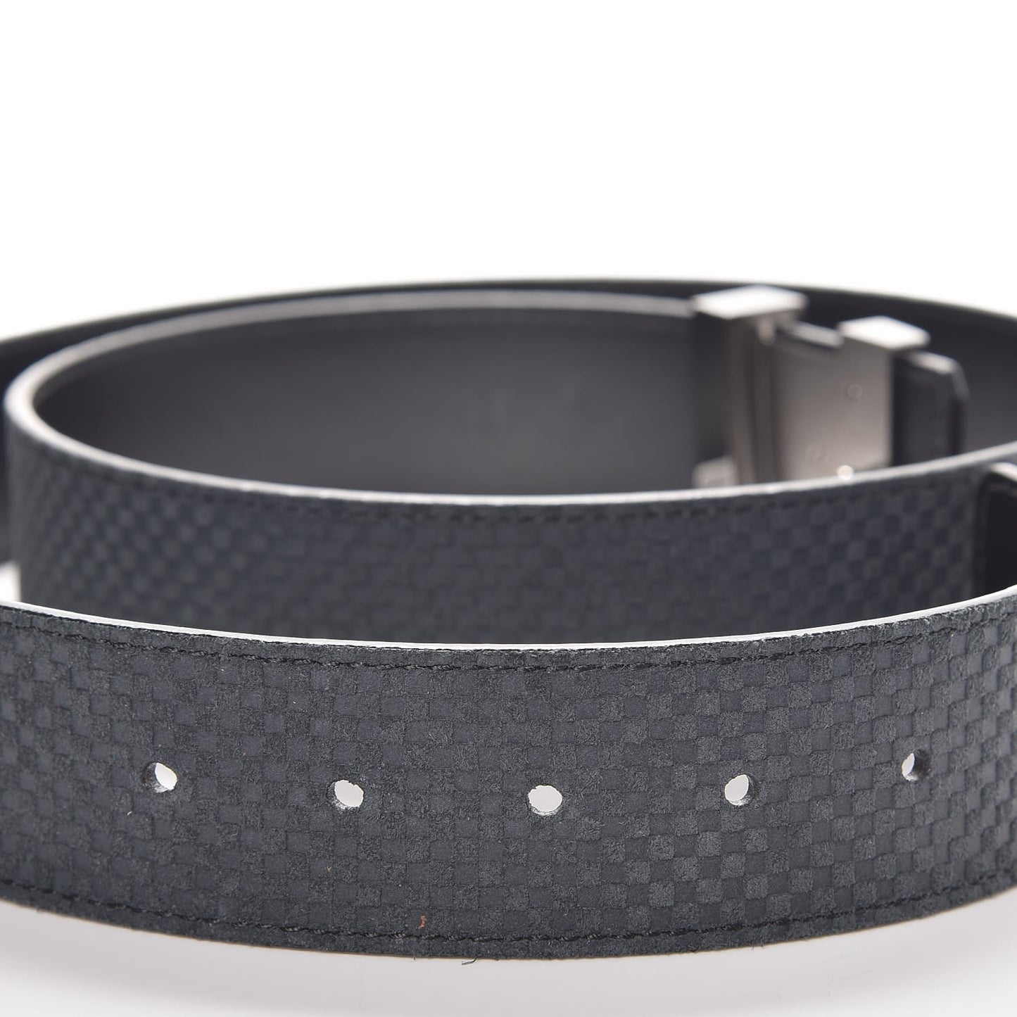 Suede Calfskin Mini Damier 40mm LV Initiales Belt 100 40 Carbone