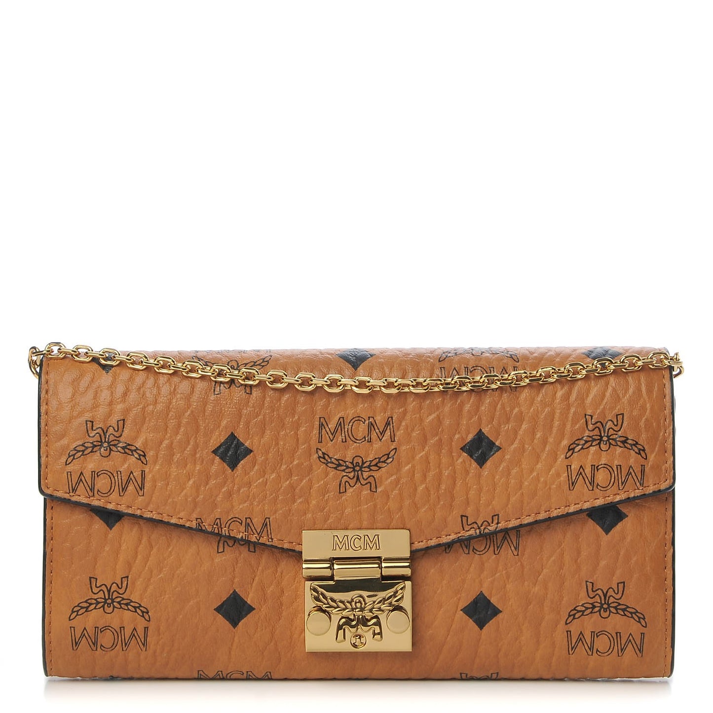 Visetos Large Patricia Chain Wallet Cognac
