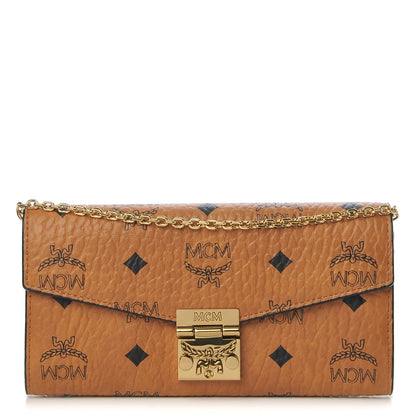 MCM Visetos Large Patricia Chain Wallet Cognac 1 of 9