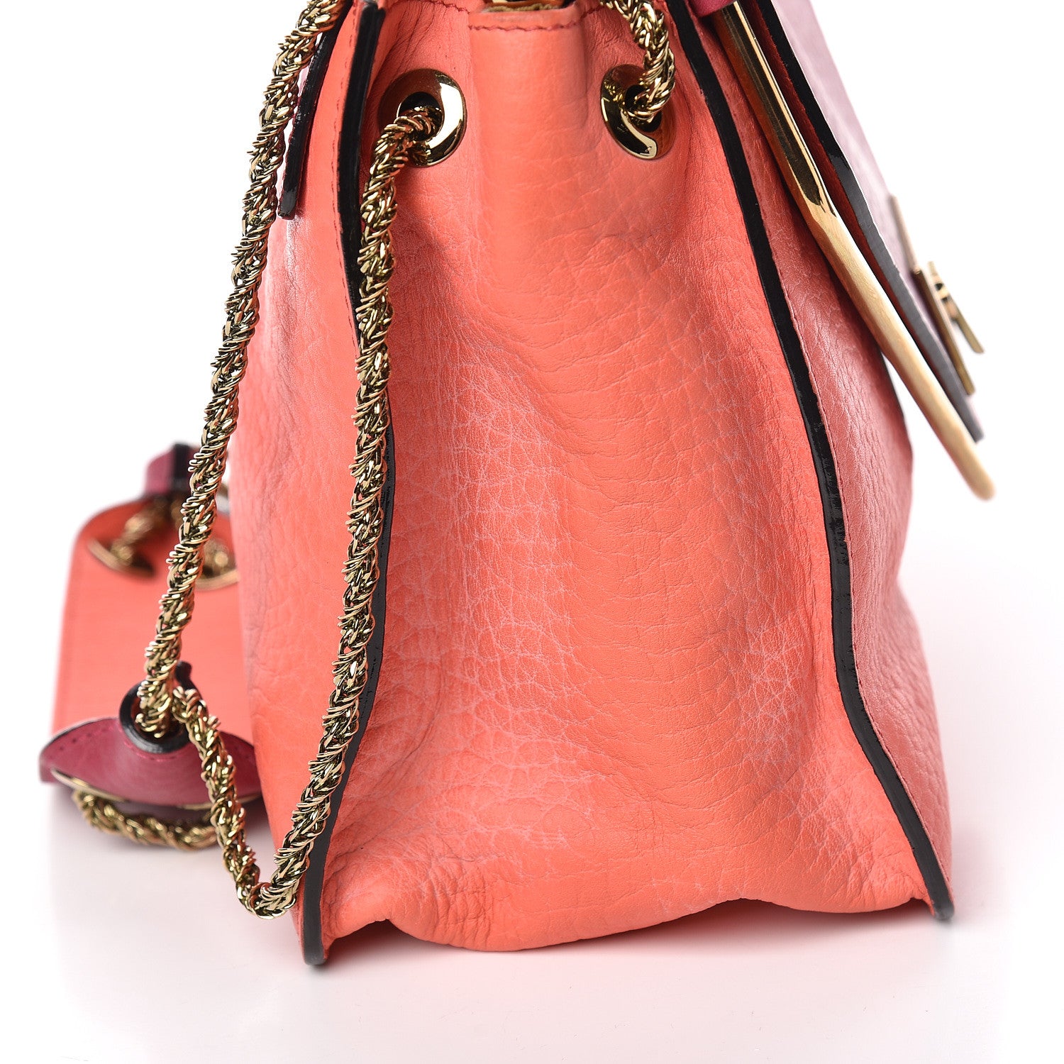 Chloe Grained Calfskin Medium Sally Flap Bag Cyclamen Lipstick 11 of 16