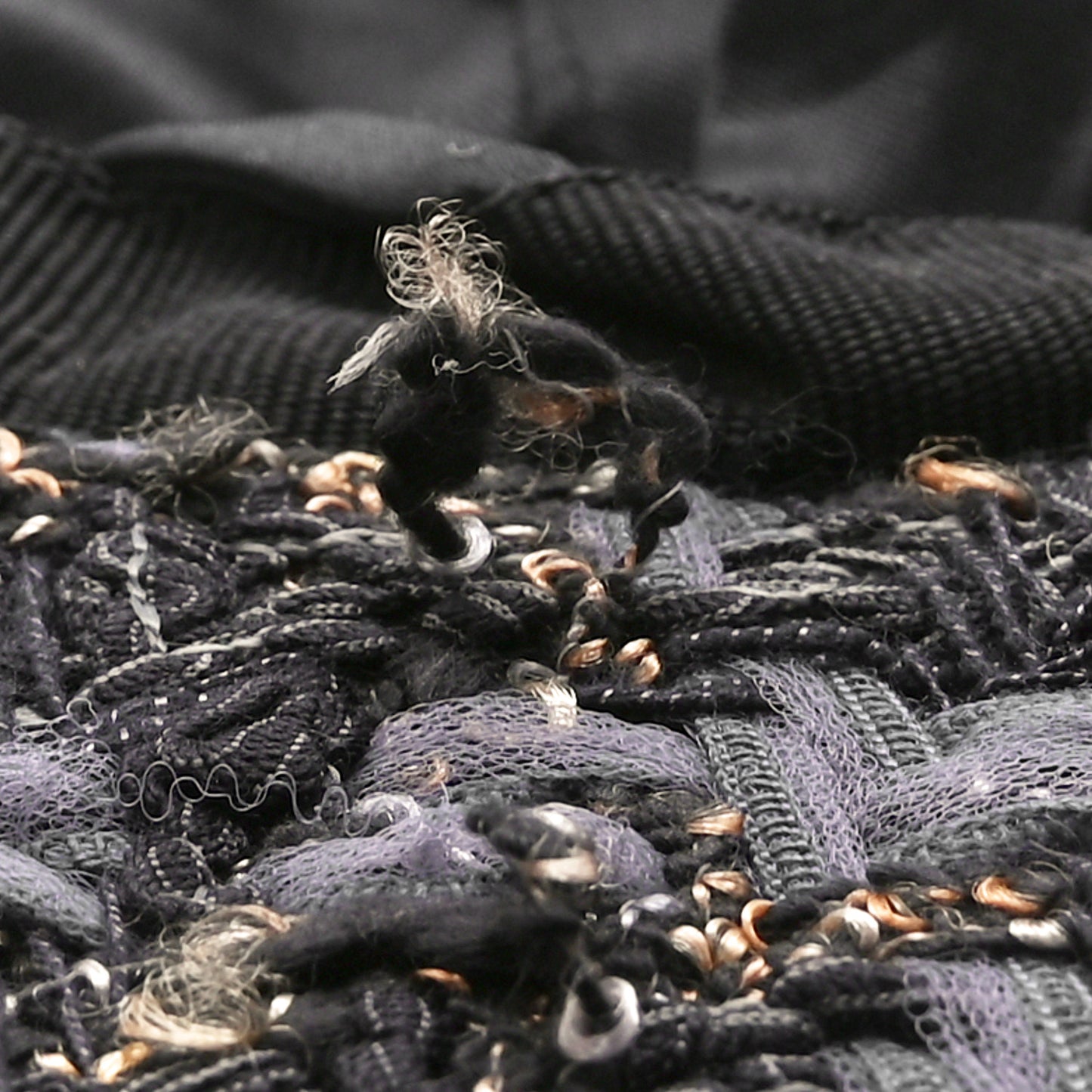 Cotton Tweed CC Beret M Black Multicolor