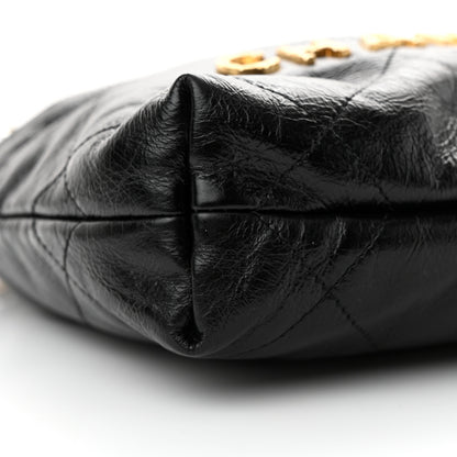 Chanel Shiny Crumpled Calfskin Quilted Pearl Mini Chanel 22 Black 9 of 11