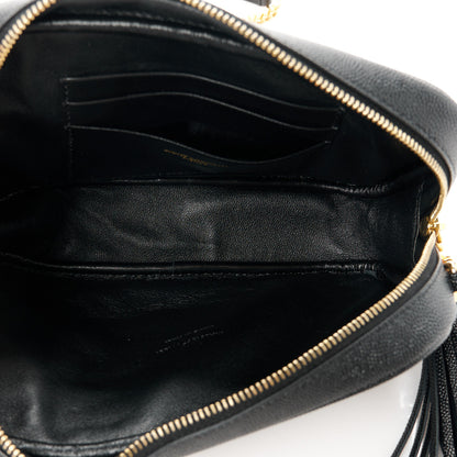 Saint Laurent Grain De Poudre Matelasse Monogram Mini Lou Camera Bag Black 5 of 11