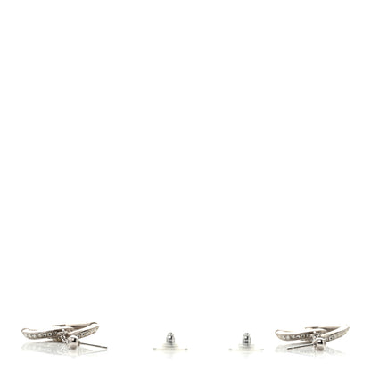 Chanel Baguette Crystal Quilted CC Drop Earrings Silver 3 of 5
