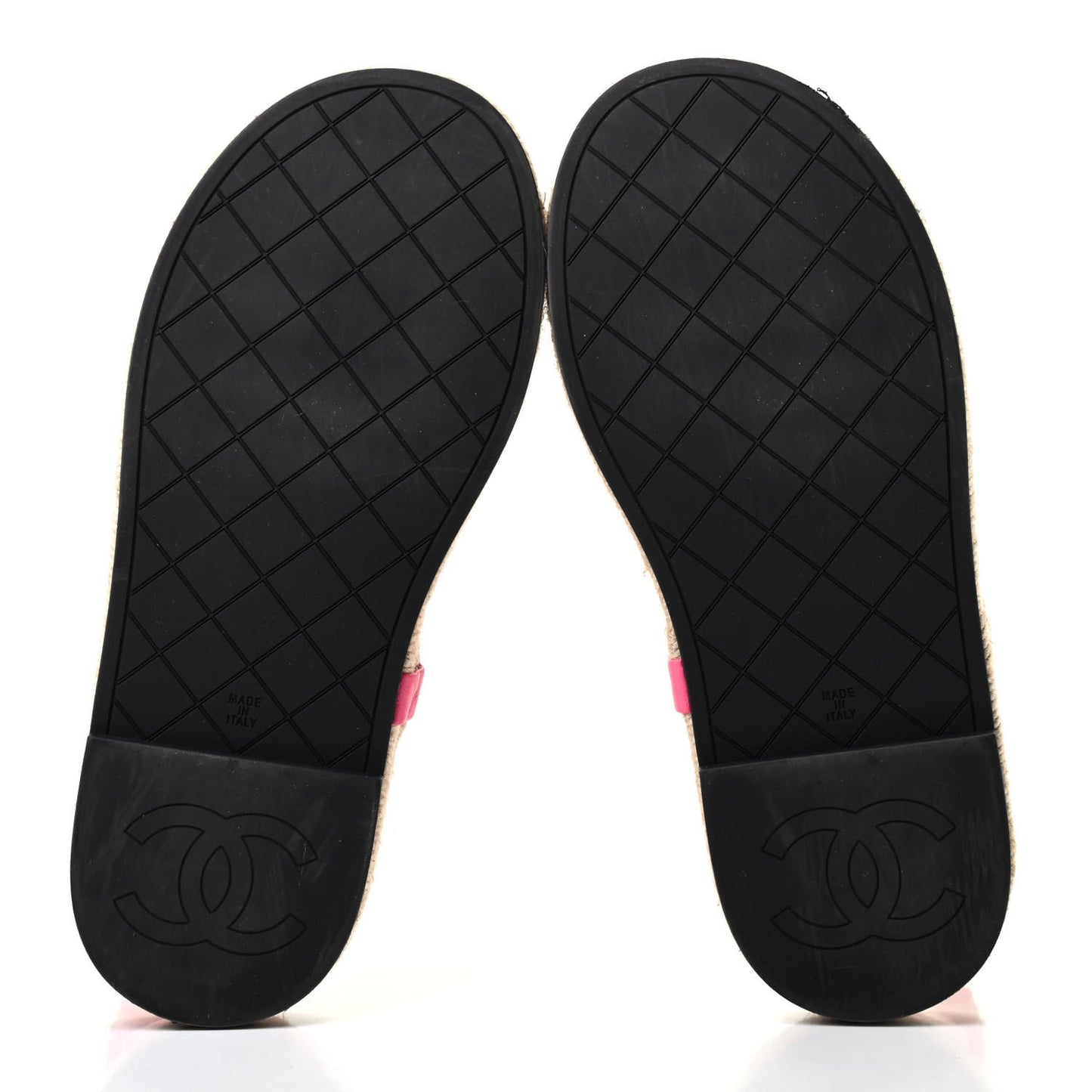 Lambskin Chain CC Thong Espadrille Sandals 37 Pink
