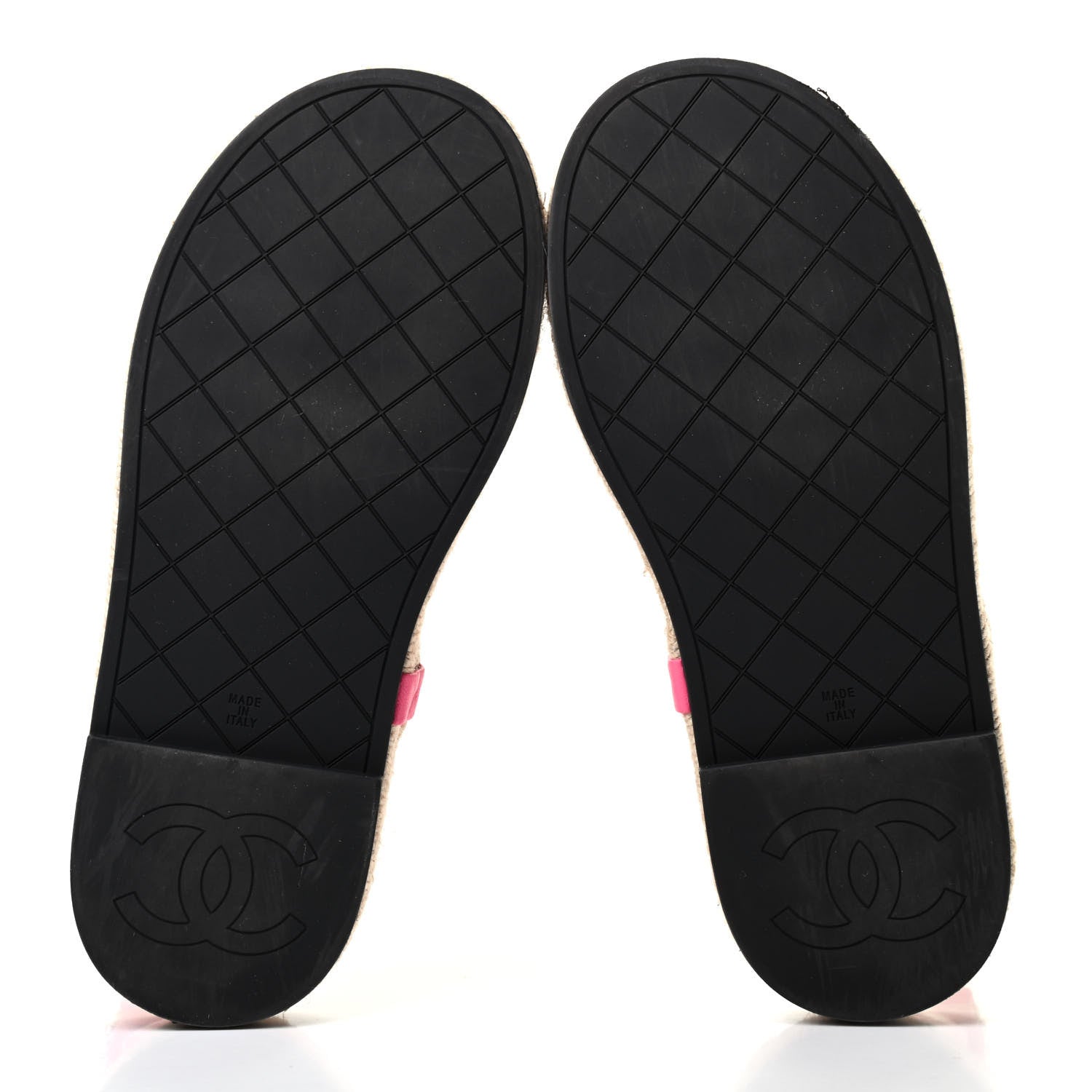 Chanel Lambskin Chain CC Thong Espadrille Sandals 37 Pink 5 of 8