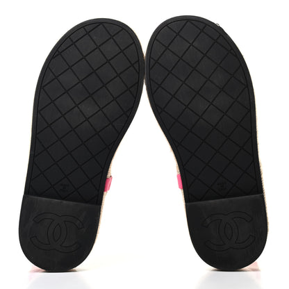 Chanel Lambskin Chain CC Thong Espadrille Sandals 37 Pink 5 of 8