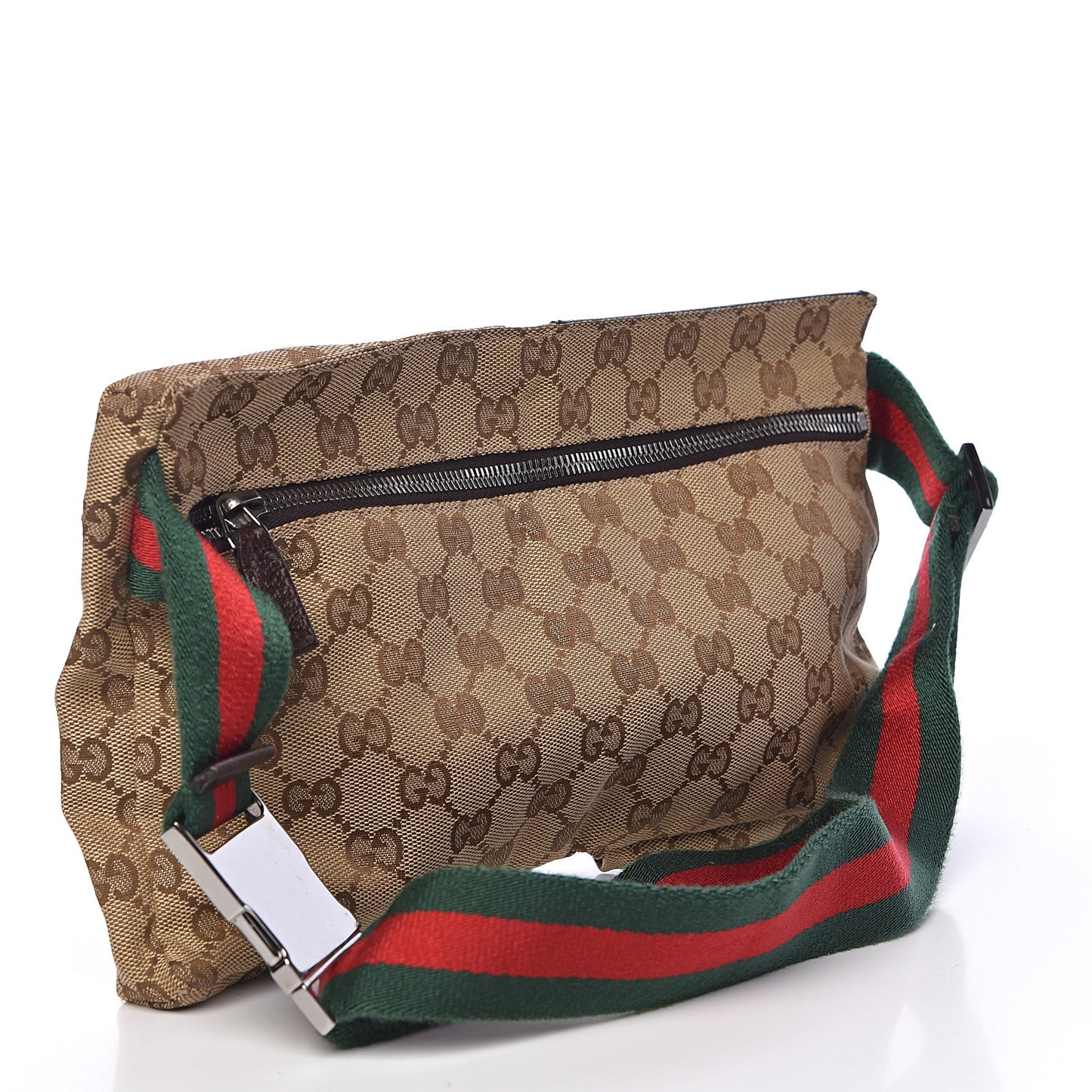 Monogram Web Belt Bag Dark Brown