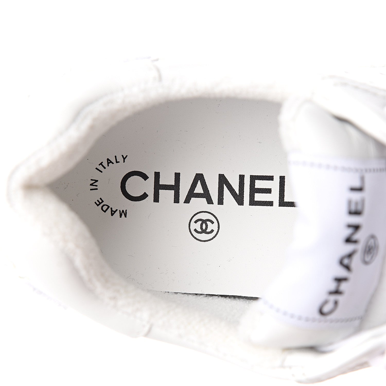 Chanel Calfskin Womens Logo Sneakers 38 White 8 of 9