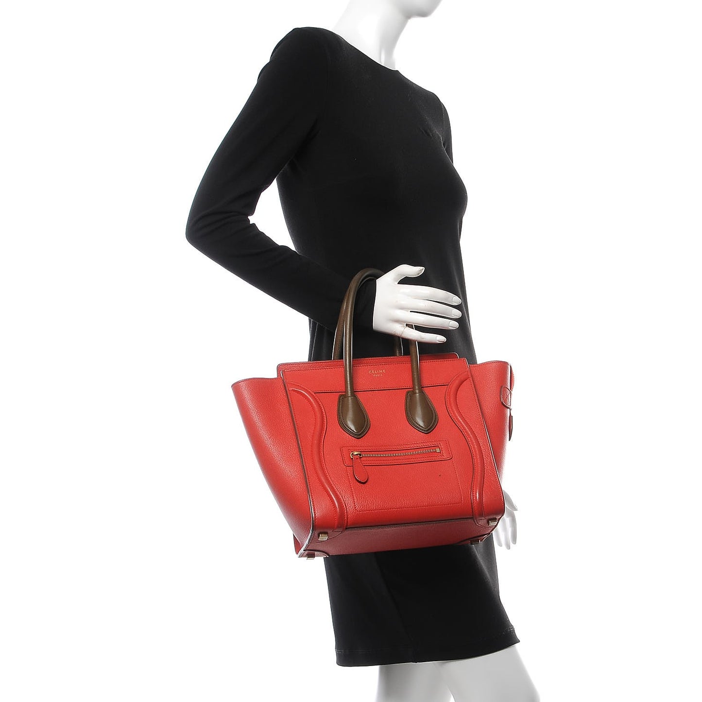 Goatskin Micro Bi-Color Luggage Red