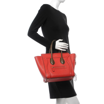 Celine Goatskin Micro Bi-Color Luggage Red 2 of 11