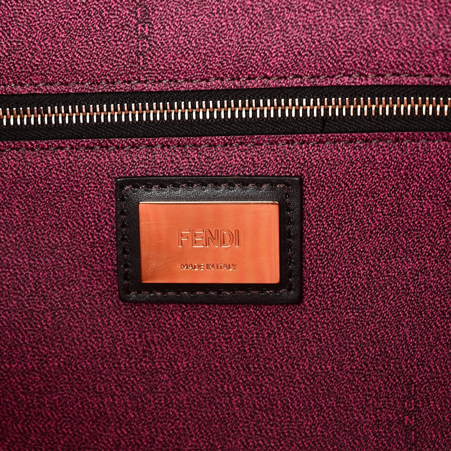 Fendi Zucca Spalmati Small Roll Tote Tobacco Fuxia 6 of 9