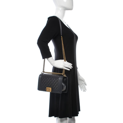 Chanel Lambskin Quilted Medium Boy Flap Pearly Black 2 of 15