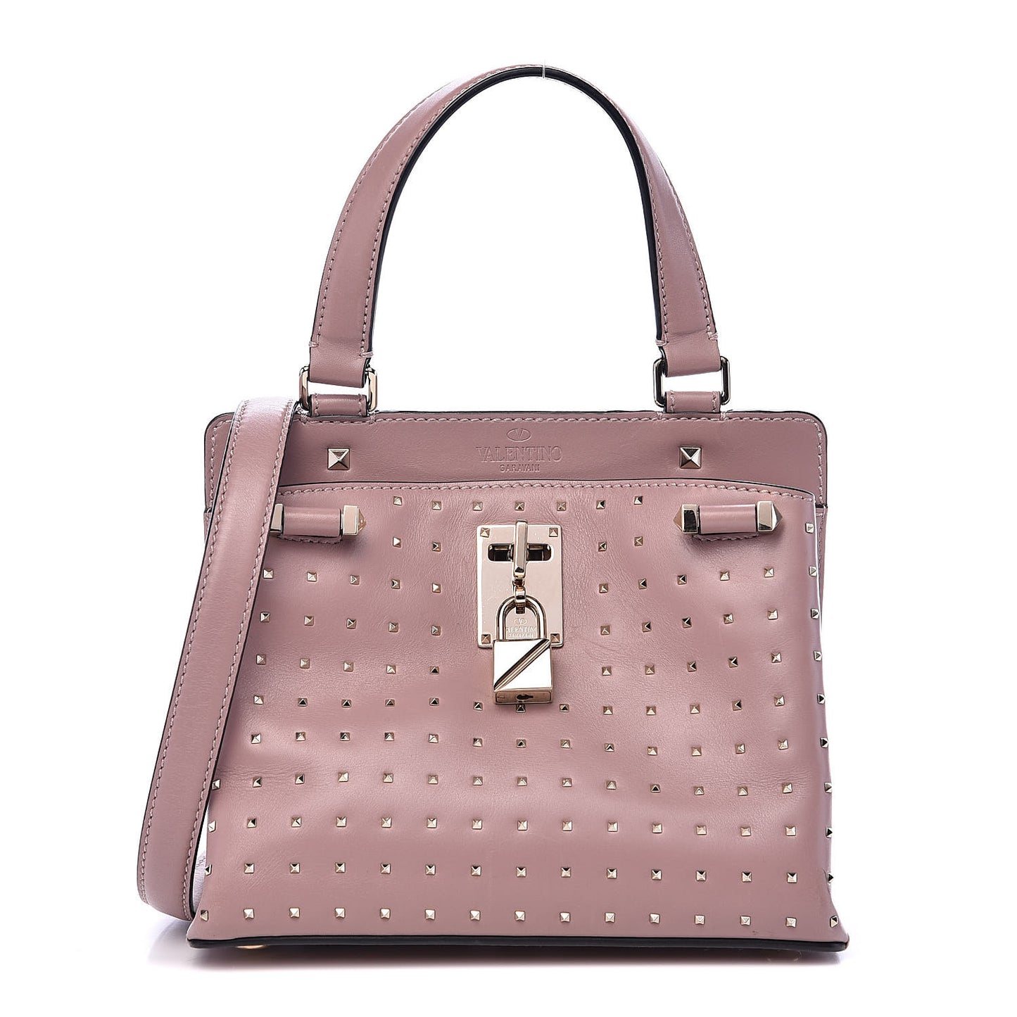 Calfskin Studded Small Joylock Satchel Lipstick